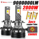 2000W H7 H11 LED Headlight 9000000LM Led Canbus Car Lamps H1 H4 H8 9005 9006 HB3 HB4 9012 HIR2 Fog Lamps Car Light 3 Copper Tube