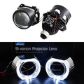 Ronan 40W 2.5'' Bi-Led Lens for H1 H4 H7 9005/9006 Socket Car Headlight Retrofit Upgrade Full Kit with LED Shrouds White Yellow